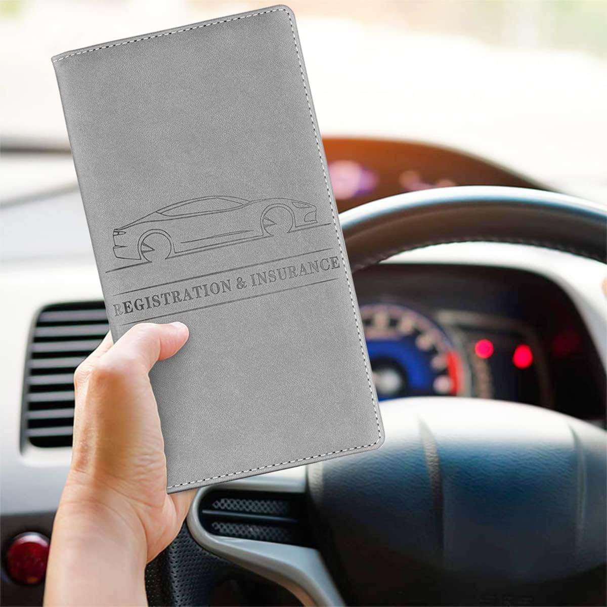 Premium Car Document Holder | RC Book, Insurance & Driving License Wallet Organizer