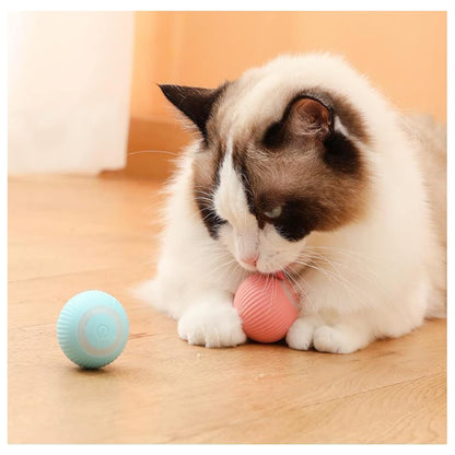 Automatic Cat Teaser Ball USB Rechargeable Automatic Rolling Cat Toy Ball with LED Light