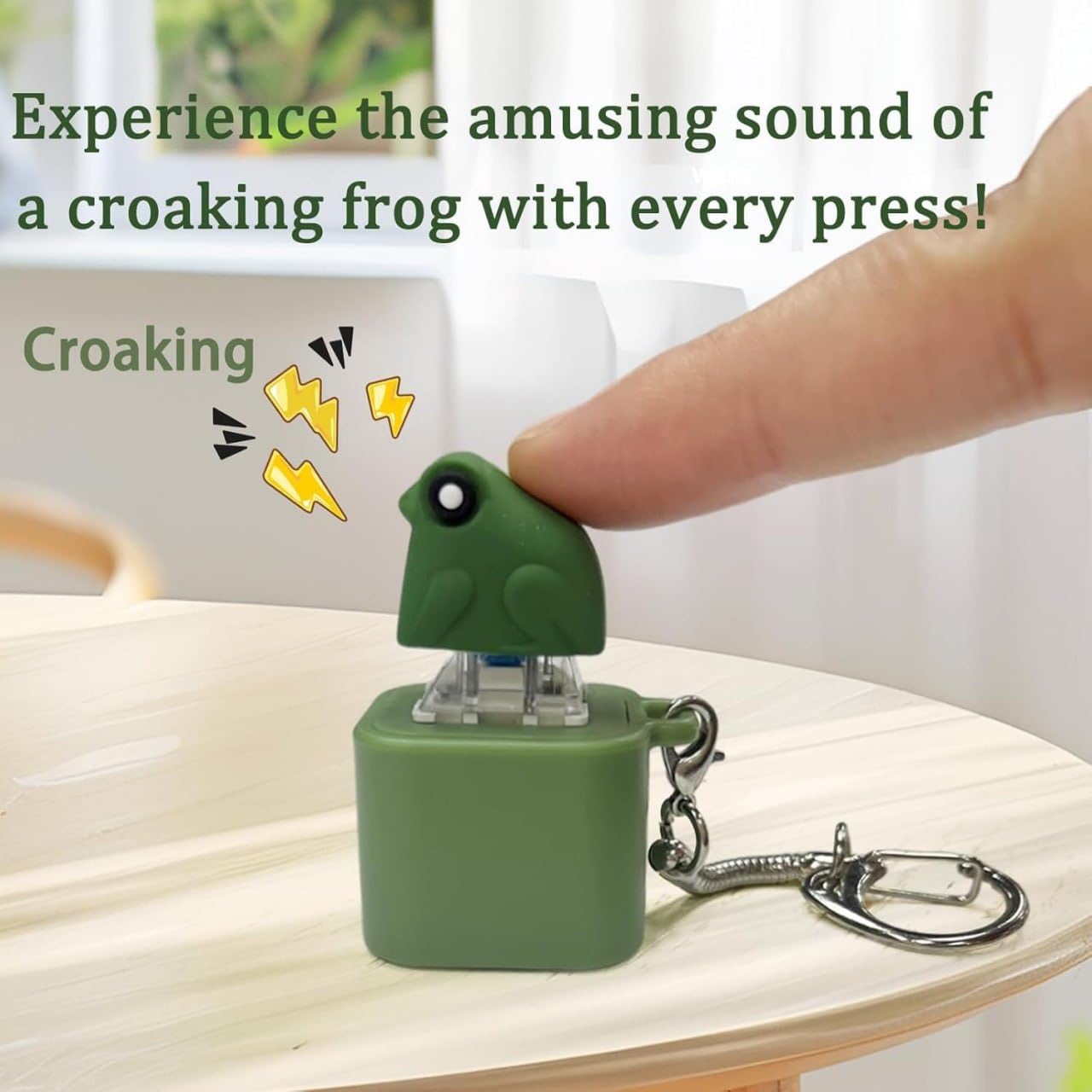 Frog LED Keychain with Sound | Cute Frog Sound Keychain Toy for Kids & Gift