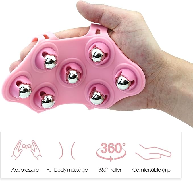 7 Ball Magnetic Massager | 3D Roller Massage Glove | Full Body Slimming Massager | 360° Rotate Therapy Massager