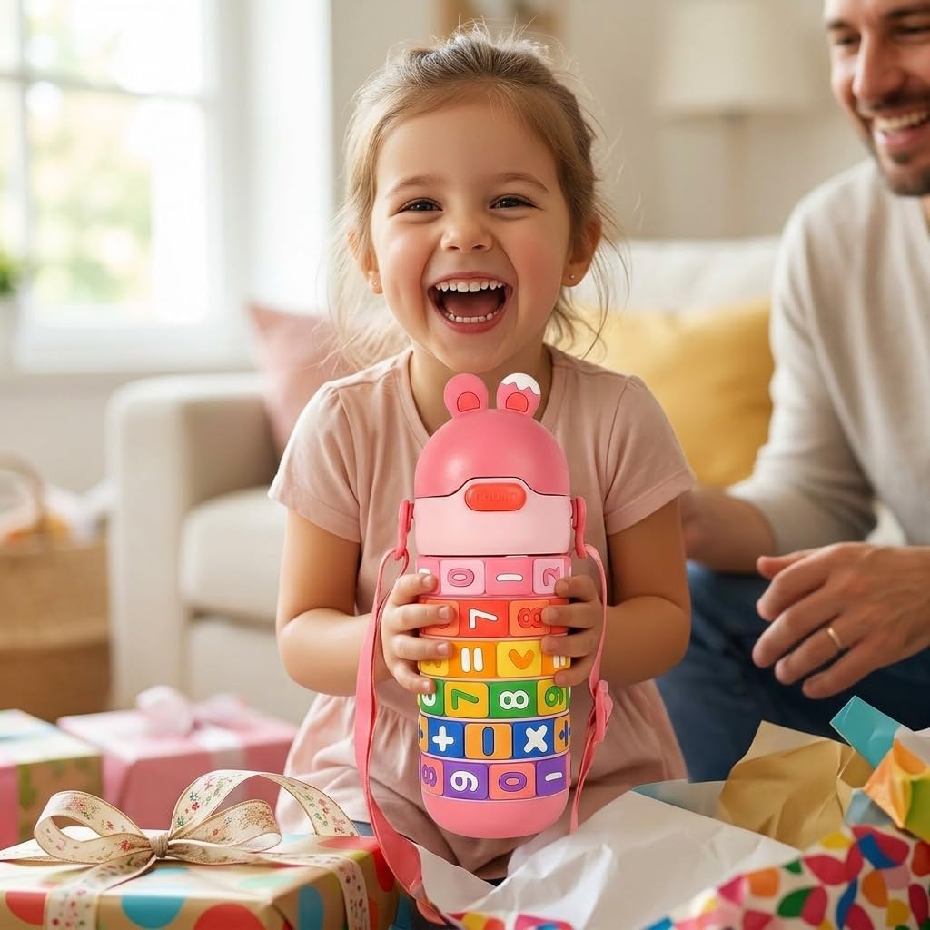 Math Water Bottle for Kids | Educational Number Learning Bottle | BPA Free Leakproof