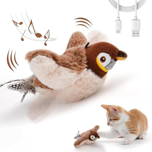Interactive Flapping Bird Cat Toy with Sound