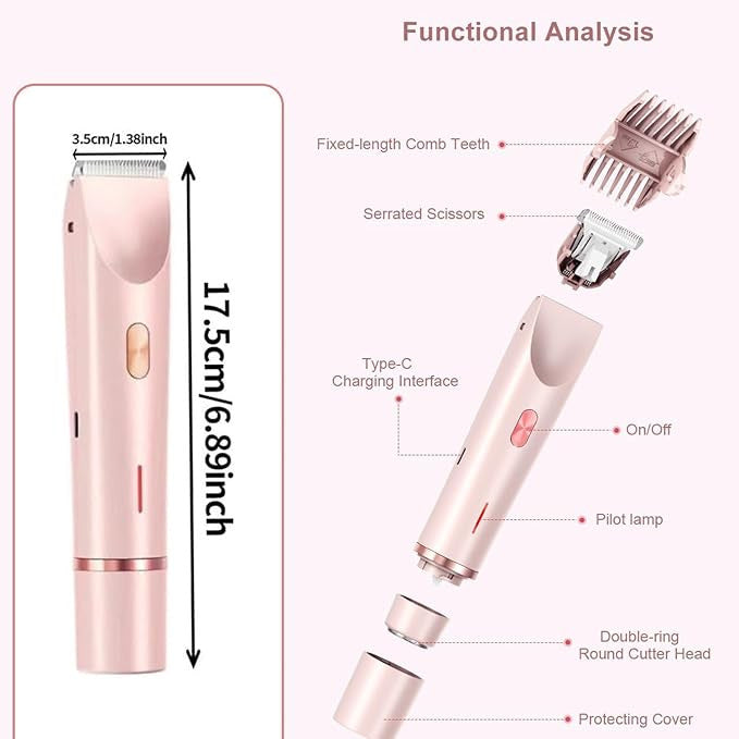 2 in 1 Women Electric Trimmer & Shaver | USB Rechargeable Hair Remover