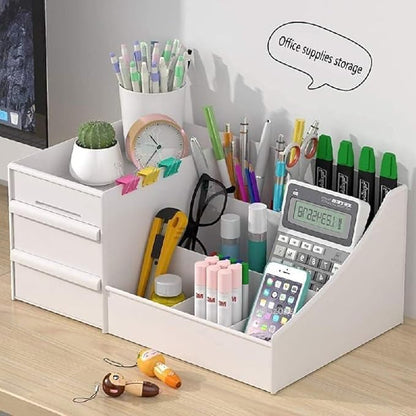 8 Compartment Cosmetic Organizer Box with Drawer – Makeup Storage & Vanity Organizer