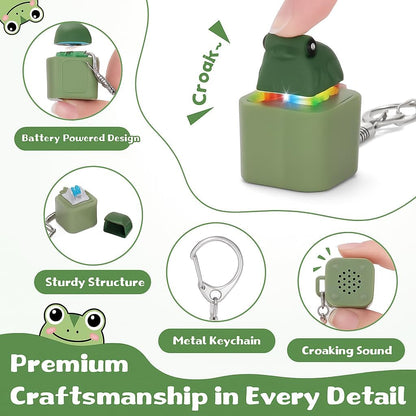 Frog LED Keychain with Sound | Cute Frog Sound Keychain Toy for Kids & Gift