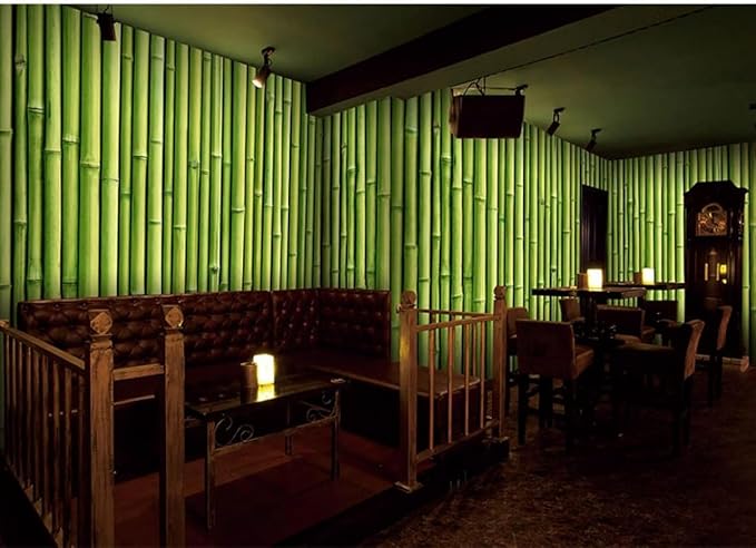 New PVC Self-Adhesive Wallpaper DIY Wall Stickers (45 x 500 cm) (Green Bamboo)