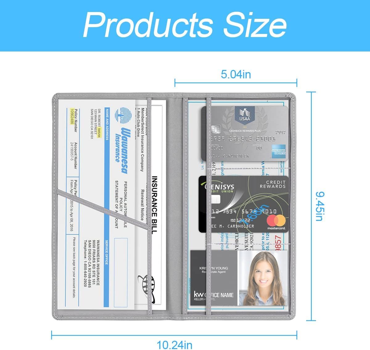 Premium Car Document Holder | RC Book, Insurance & Driving License Wallet Organizer