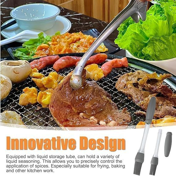 2 In 1 Silicone Oil Brush | Heat Resistant BBQ Basting Brush & Kitchen Cooking Oil Brush