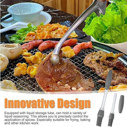 2 In 1 Silicone Oil Brush | Heat Resistant BBQ Basting Brush & Kitchen Cooking Oil Brush