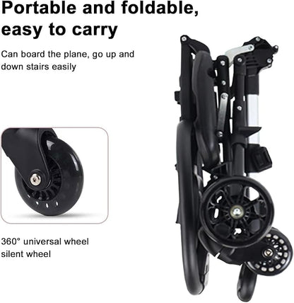 Foldable Baby Stroller with Canopy – Lightweight Compact Kids Travel Pram with Safety Seat & Storage Basket