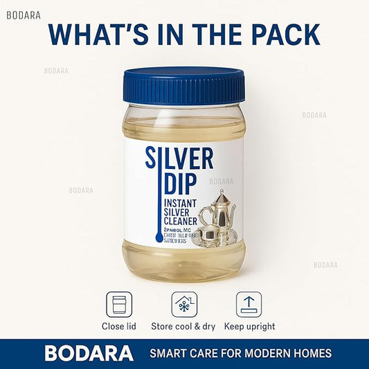 Silver Dip – Fast-Acting Liquid Silver Cleaner | Instant Shine Restorer for Silver Utensils, Jewelry & Home Décor