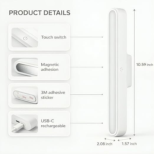 Rechargeable Magnetic Cabinet Light | LED Motion Sensor Light
