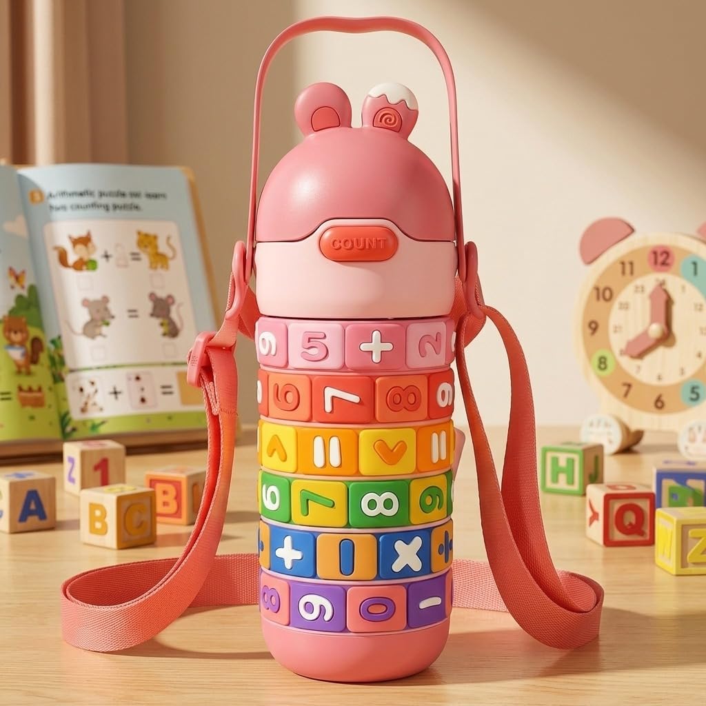 Math Water Bottle for Kids | Educational Number Learning Bottle | BPA Free Leakproof