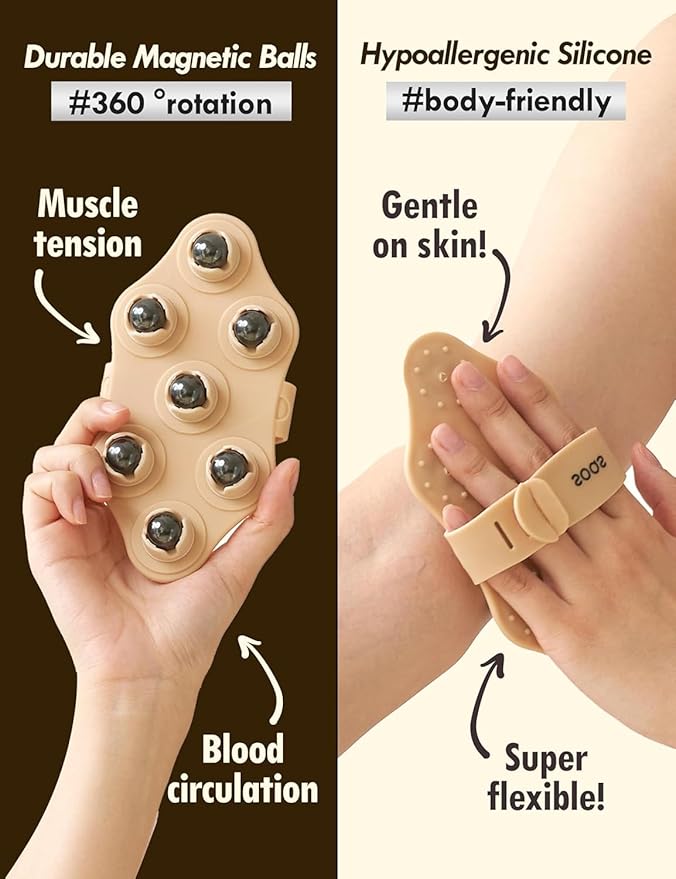 7 Ball Magnetic Massager | 3D Roller Massage Glove | Full Body Slimming Massager | 360° Rotate Therapy Massager