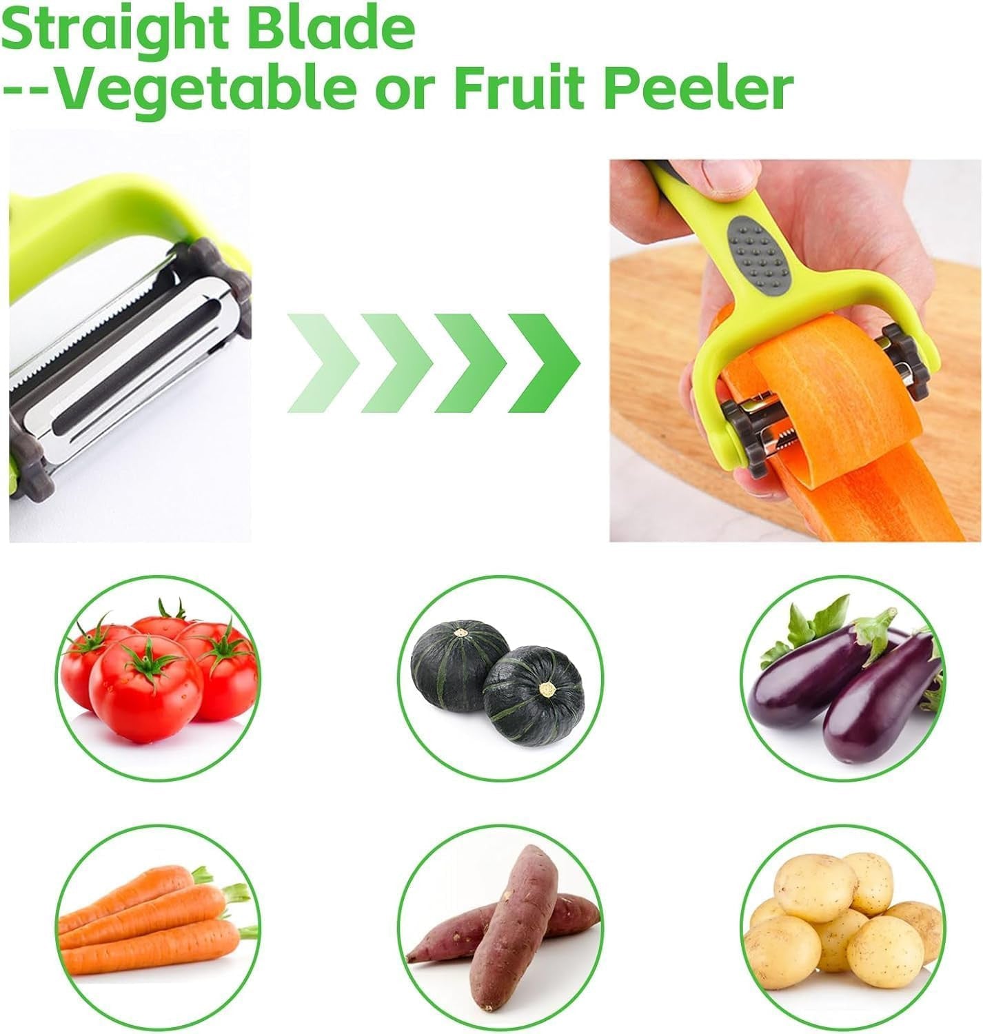 3 in 1 Stainless Steel Vegetable Peeler & Julienne Cutter