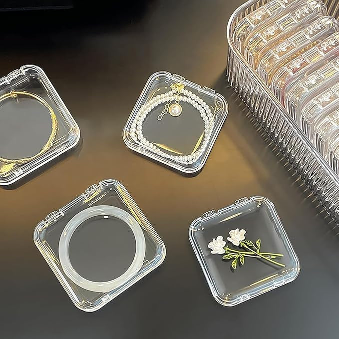 Acrylic Jewellery Box Set – Transparent Organizer Case for Rings, Earrings & Accessories