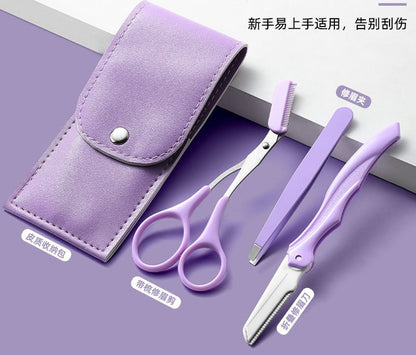 3-in-1 Eyebrow Grooming Kit | Eyebrow Razor, Scissor Comb & Tweezer Set