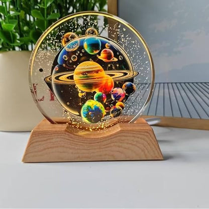 3D Crystal Space Theme Galaxy LED Night Lamp