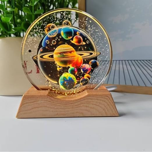 3D Crystal Space Theme Galaxy LED Night Lamp