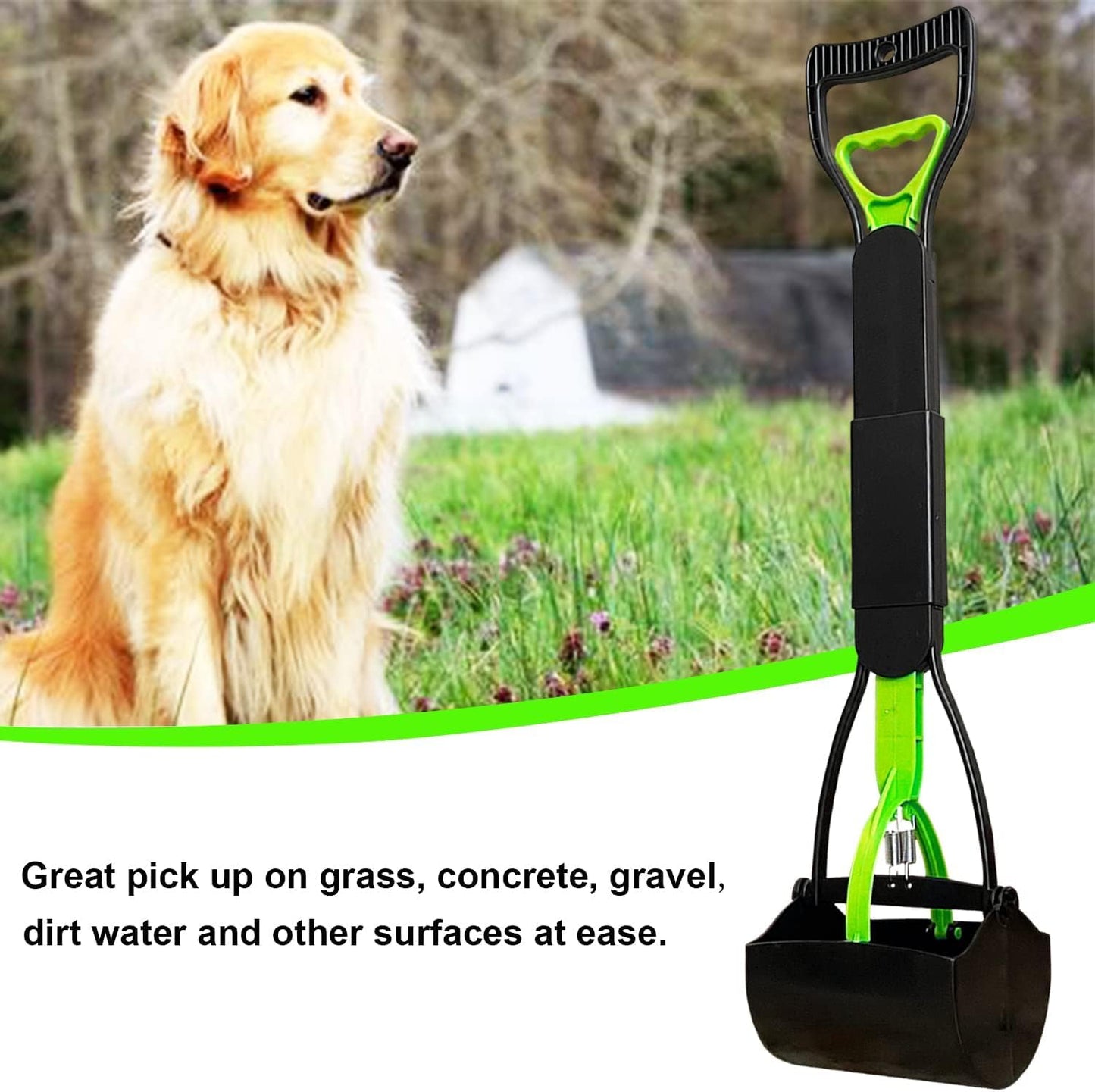 Pooper Scooper - Foldable Cat and Dog Poop Scoop with Ergonomic Handle