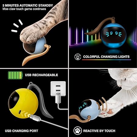 Smart AI Interactive Self-Rotating Cat Toy Ball with Motion Sensor