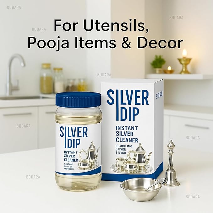 Silver Dip – Fast-Acting Liquid Silver Cleaner | Instant Shine Restorer for Silver Utensils, Jewelry & Home Décor
