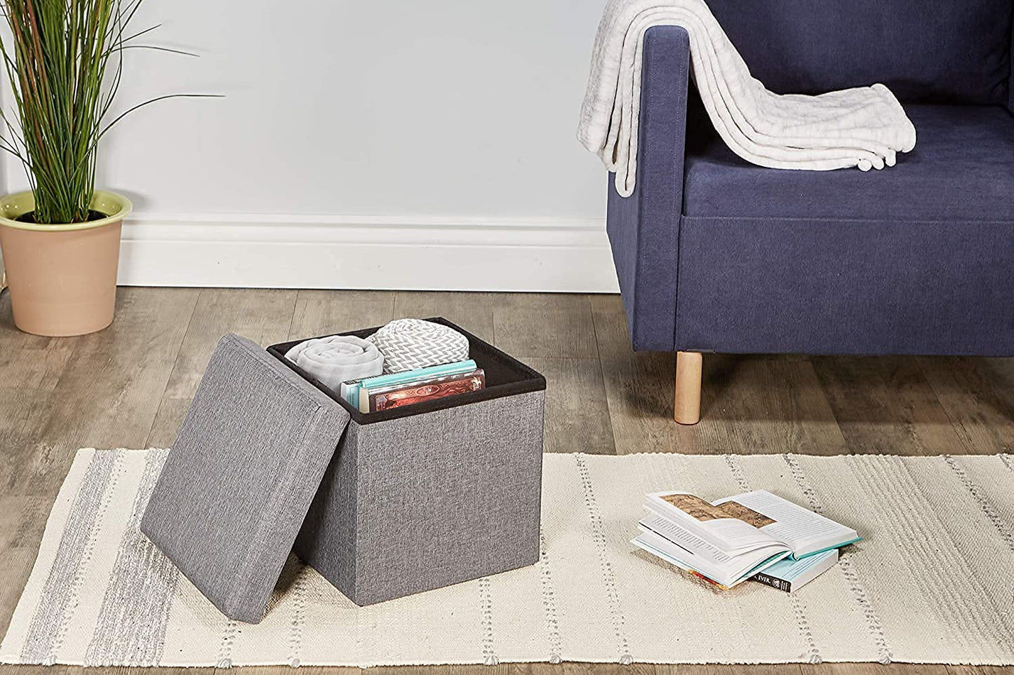 Multipurpose Storage Stool / Foldable Storage Ottoman (30×30 cm)