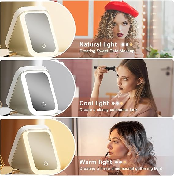 Portable LED Makeup Mirror Jewellery Storage Box