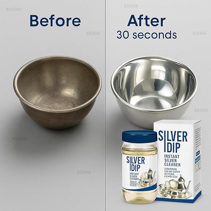 Silver Dip – Fast-Acting Liquid Silver Cleaner | Instant Shine Restorer for Silver Utensils, Jewelry & Home Décor