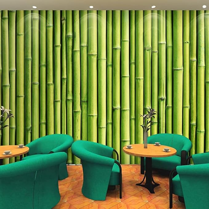New PVC Self-Adhesive Wallpaper DIY Wall Stickers (45 x 500 cm) (Green Bamboo)