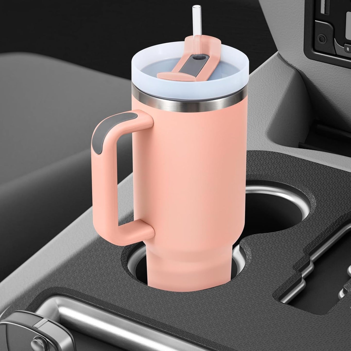 1200ML Stainless Steel Insulated Tumbler Cup with Handle and Straw
