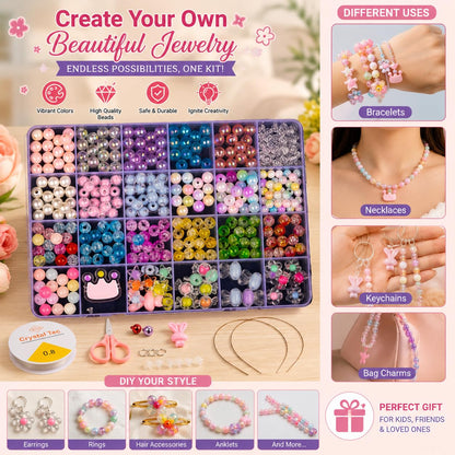 DIY Bracelet Making Kit with Alphabet Beads & Accessories