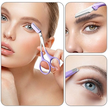 3-in-1 Eyebrow Grooming Kit | Eyebrow Razor, Scissor Comb & Tweezer Set