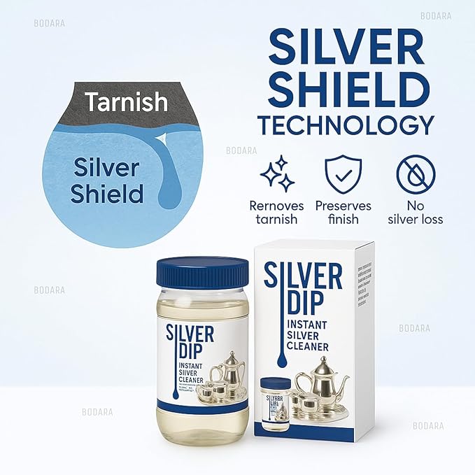 Silver Dip – Fast-Acting Liquid Silver Cleaner | Instant Shine Restorer for Silver Utensils, Jewelry & Home Décor