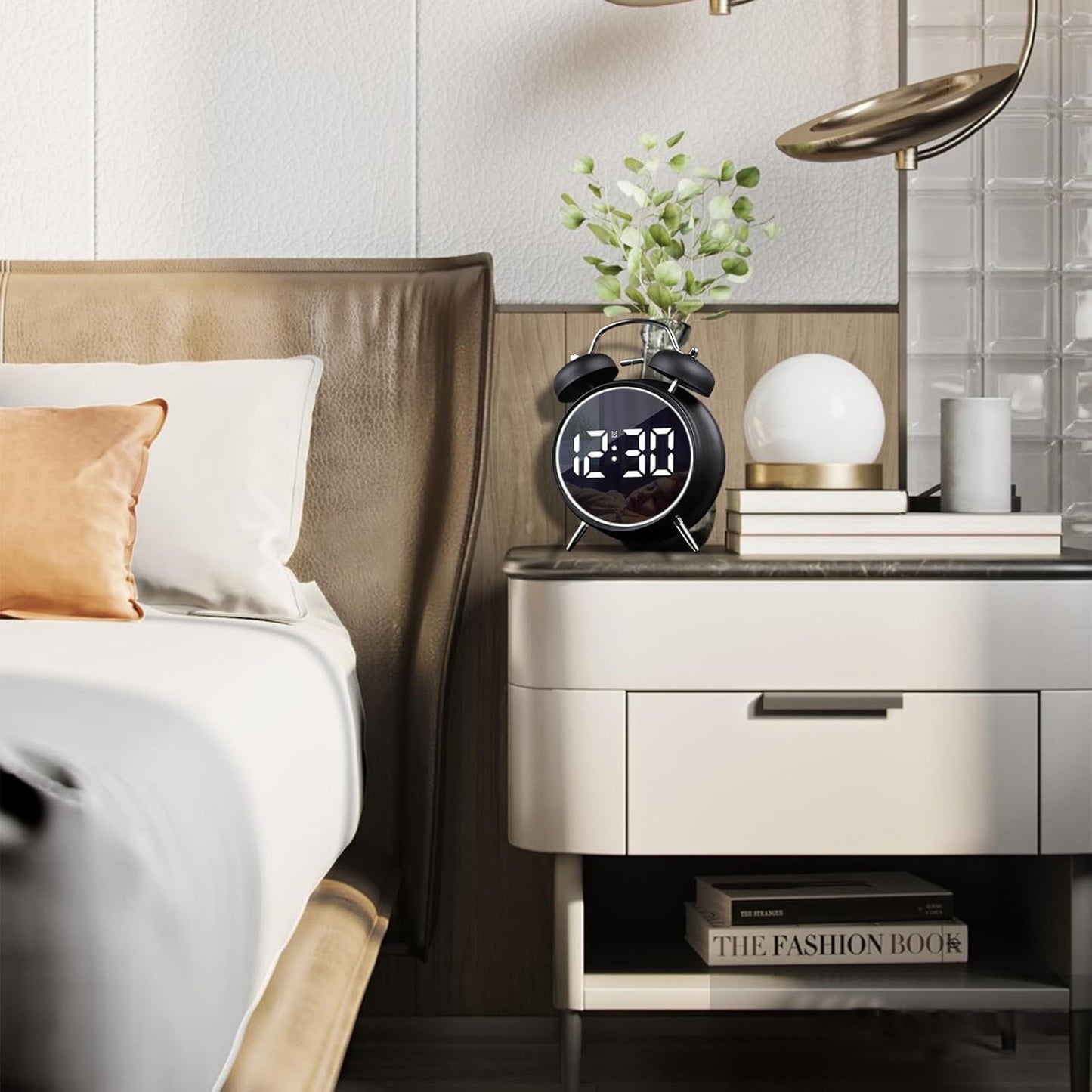 Twin Bell LED Digital Alarm Clock with Night Light Display