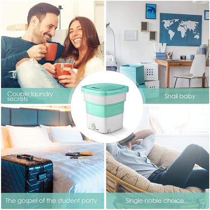 Foldable Mini Portable Washing Machine – Compact Laundry Washer for Travel, Home & Hostel