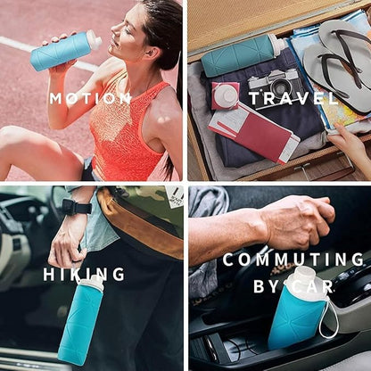 Silicone Foldable Water Bottle 610ml – Leakproof, BPA-Free & Portable Collapsible Water Bottle for Travel, Gym & Outdoor Use