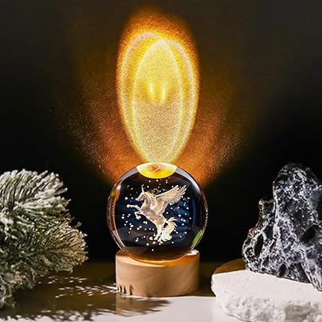 3D Galaxy Crystal Ball Night Lamp, Solar System Crystal Ball Night Light