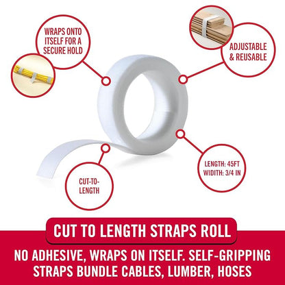 Velcro Strip Roll 5 Meter | Self Adhesive Hook Loop Tape | Strong Grip Fastener Tape