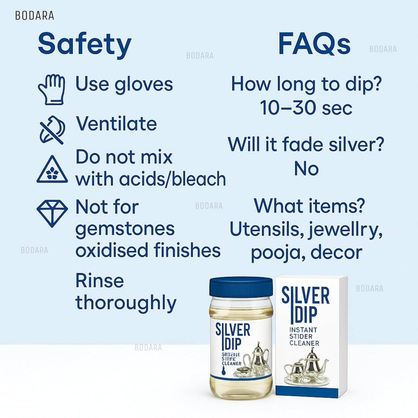 Silver Dip – Fast-Acting Liquid Silver Cleaner | Instant Shine Restorer for Silver Utensils, Jewelry & Home Décor