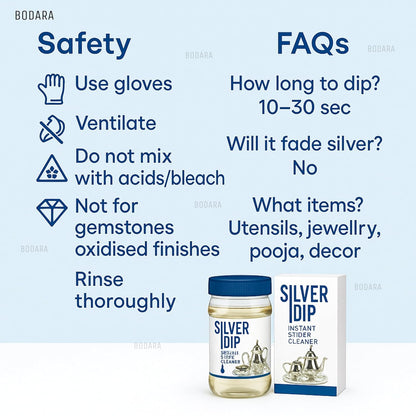 Silver Dip – Fast-Acting Liquid Silver Cleaner | Instant Shine Restorer for Silver Utensils, Jewelry & Home Décor