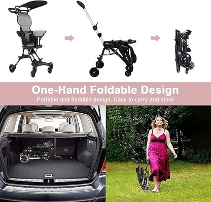 Foldable Baby Stroller with Canopy – Lightweight Compact Kids Travel Pram with Safety Seat & Storage Basket