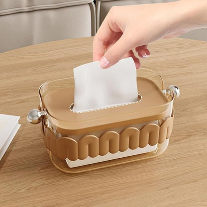 Premium Transparent Tissue Box Cover – Multipurpose Facial Tissue Paper Dispenser for Bathroom, Kitchen & Bedroom
