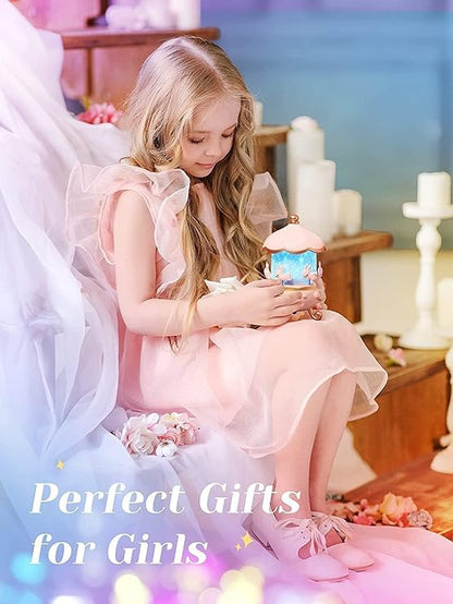 Rabbit Night Light Projector | Rotating Bunny Carousel LED Lamp & Starry Sky Projector for Kids Bedroom