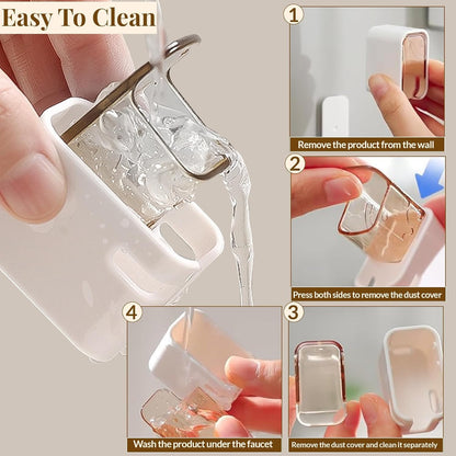 Toothbrush Holder with Dustproof Clear Window (Pack Of 4) | Wall Mounted Toothbrush Organizer for Bathroom