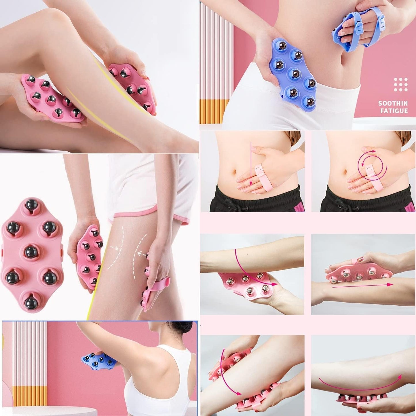 7 Ball Magnetic Massager | 3D Roller Massage Glove | Full Body Slimming Massager | 360° Rotate Therapy Massager