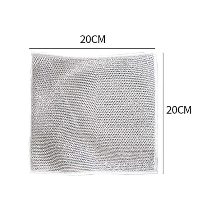 Double Layer Scrubbing Cloth / Multipurpose Wire Mesh Cleaning Pad