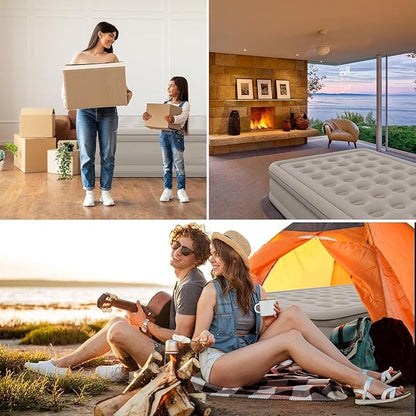 Single Size Inflatable Air Bed with Built-in Air Pump