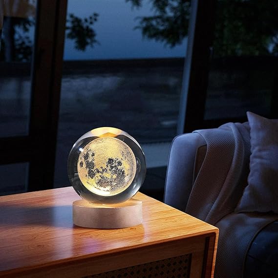 3D Galaxy Crystal Ball Night Lamp, Solar System Crystal Ball Night Light