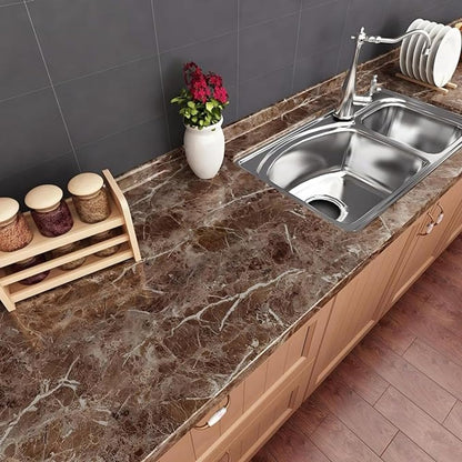 Brown Marble Stickers Wallpaper (200cm x 60cm)